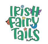 Irish fairy tails logo, stacked in green